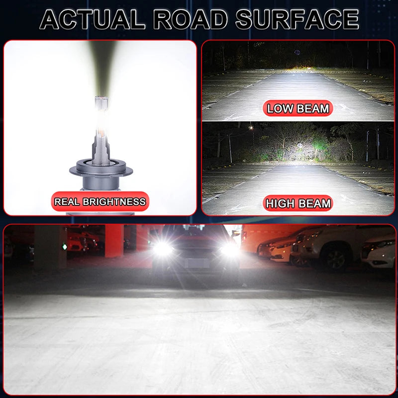 2PCS K5C H7 H4 H3 LED 1000W 6500K Car Lights Canbus H11 H8 H1 HB3 9005 HB4 9006 9012 HIR2 H9 8054 CSP Chips Auto Lamp Fog Light