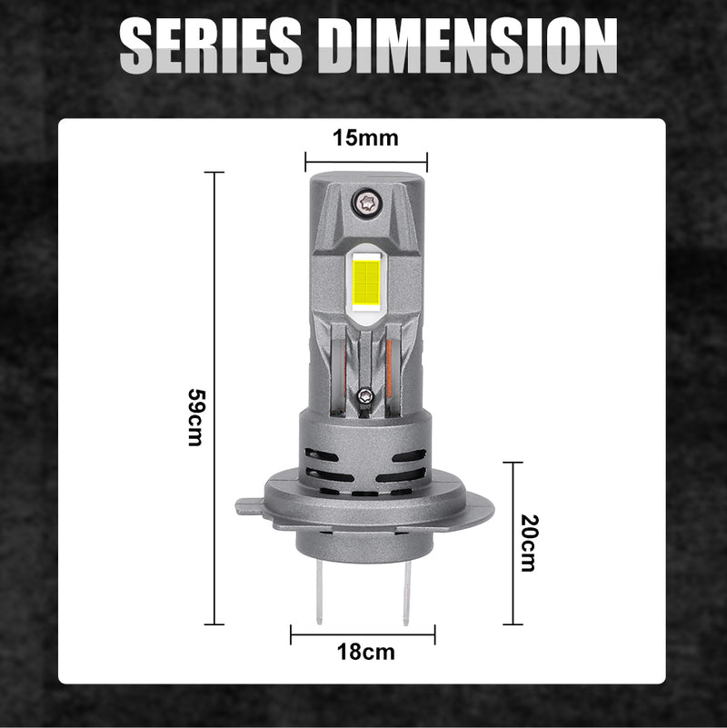 2Pcs Mini LED Headlight H7 Turbo LED Bulb 90W Wireless For Car Headlamp With Fan H7 LED Lamp 25000LM Super Bright 6500K CARLitek