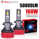 Bullvision H7 LED F5 F5C 50000LM LED H4 160W Car Headlamp H11 H1 H8 H9 9012 HIR2 9005 9006 HB3 HB4 PTF Low Beam Spotlight Canbus