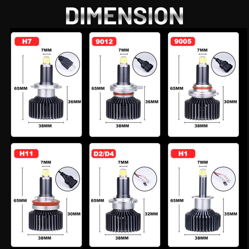 360 H7 LED Headlight 25000LM 3000K 4300K 6000K H1 9012 HIR2 D2S D4S H11 H8 H9 9005 9006 HB3 HB4 D2R D4R CSP Chips Fog Lights