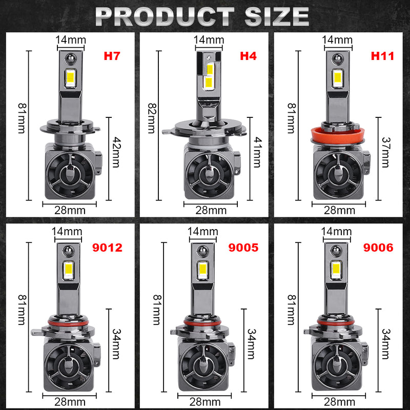 H4 LED Headlamp Hi/Lo Beam 40000LM H7 LED 150W H1 H11 H8 H9 9012 HIR2 9005 9006 HB3 HB4 3570 CSP Chip High Power Canbus No Error