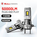 H7 LED 50000LM 150W High Power 7530 CSP Chips 1:1 Mini Size Auto Headlight High Beam Low Beam L02 L04 L05 L06 Universal Adapter