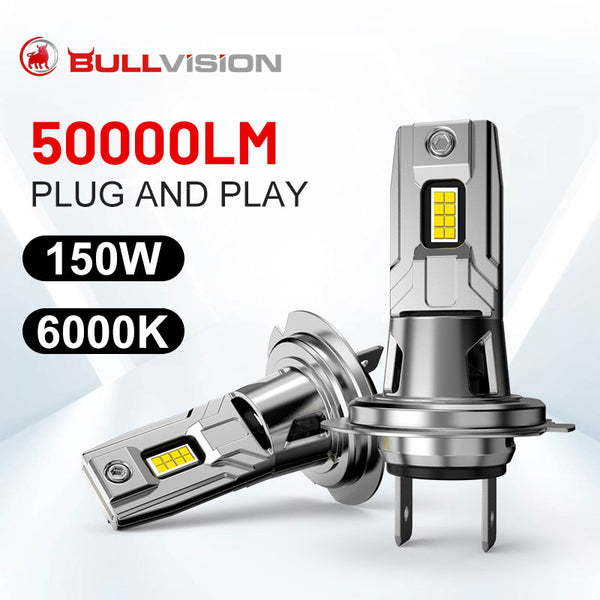 H7 LED 50000LM 150W High Power 7530 CSP Chips 1:1 Mini Size Auto Headlight High Beam Low Beam L02 L04 L05 L06 Universal Adapter