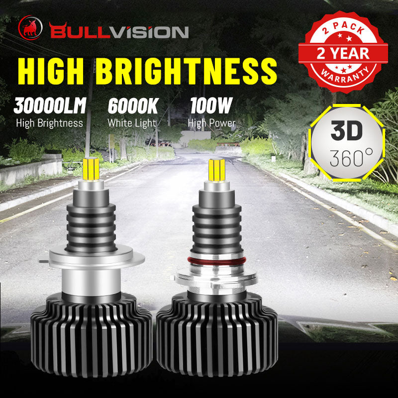 BULLVISION H4 LED Headlights 30000LM 360 Degree CSP LED 6000K 8000K H1 H7 H11 9012 HIR2 HB3 HB4 H8 H9 9005 9006 Auto Headlamp