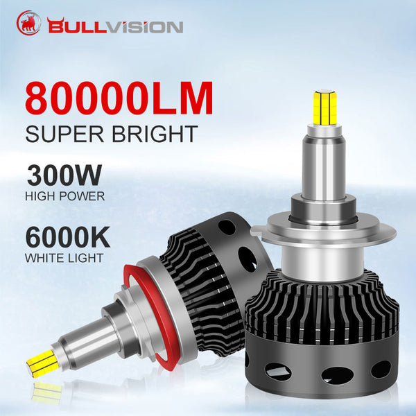 H7 H4 H11 LED Headlight 80000LM 300W D2S D4S 360 CSP Chips H1 H8 9005 HB3 9006 HB4 9012 HIR2 D2R D4R PTF STG 12V