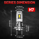 H7 LED 50000LM 150W High Power 7530 CSP Chips 1:1 Mini Size Auto Headlight High Beam Low Beam L02 L04 L05 L06 Universal Adapter