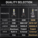 H7 LED Headlights 60000LM K5C Plus H1 H4 H11 9012 HIR2 H8 H9 9005 9006 HB3 HB4 200W 6000K 5570 CSP Chips LED Driver Low Beam 12V