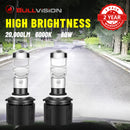 Bullvision H7 LED Headlight 20000LM Bi-LED Projector Lens LED H4 H11 H8 H9 9005 9006 HB3 HB4 6000K CSP Hi/Lo Beam Lens Headlamp