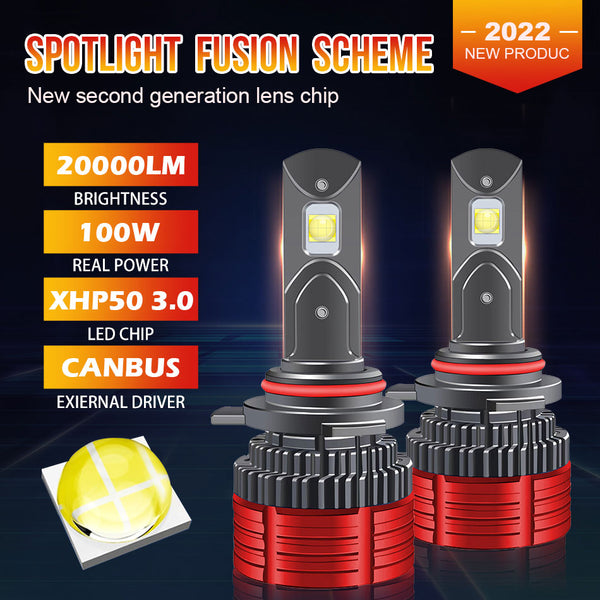 H7 LED Headlights 30000LM K5C LED H1 H4 H11 9012 HIR2 H8 H9 9005 9006 HB3 HB4 120W 6000K XPH50 3.0 Chips LED Driver Low Beam 12V