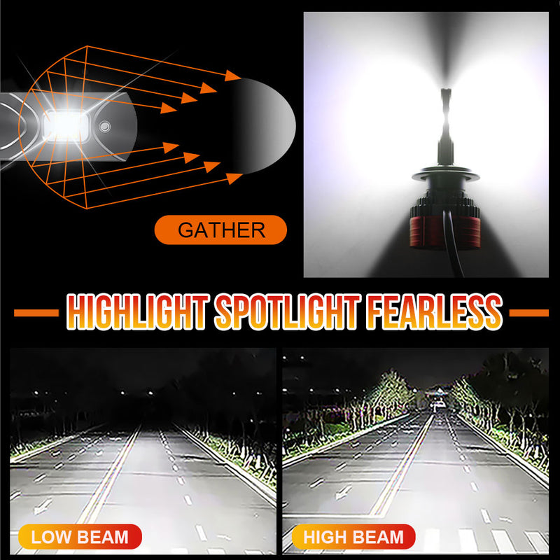 H7 LED Headlights 30000LM K5C LED H1 H4 H11 9012 HIR2 H8 H9 9005 9006 HB3 HB4 120W 6000K XPH50 3.0 Chips LED Driver Low Beam 12V