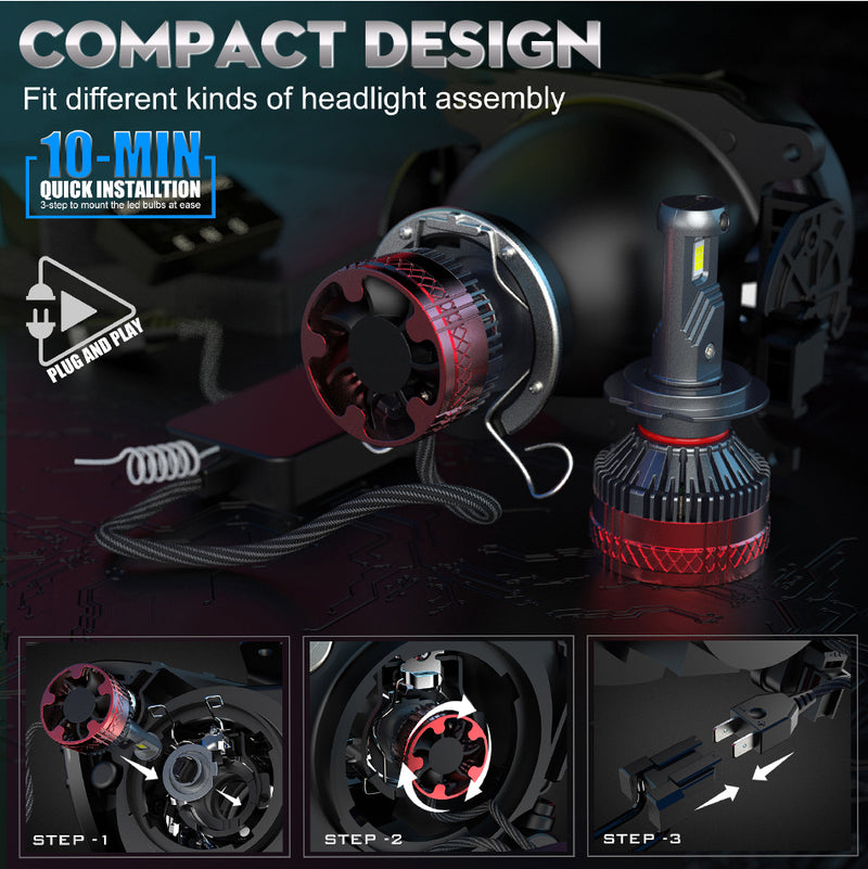 H7 LED Canbus 2023 Newest Changable Headlights H11 9012 HIR2 H8 H9 9005 9006 HB3 HB4 6000K 3 Modes K5C K6C PLUS LED