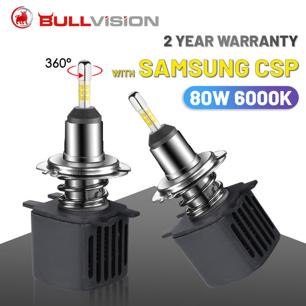 360 4 Sides H7 H1 H4 Headlight Bulbs With Samsung CSP 80W H8 H9 H11 Fog Light 9006 HB4 9005 HB3 Car Lamps Auto Tuning Turbo No Dark Spot For Projector Lenses