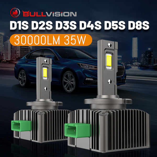 Bullvision D1S LED Headlights 30000LM HID D1S D2S D3S D4S D8S D1R D2R D3R D4R D2H D1C D2C D3C 35W Ballasts CSP Chips For Lenses