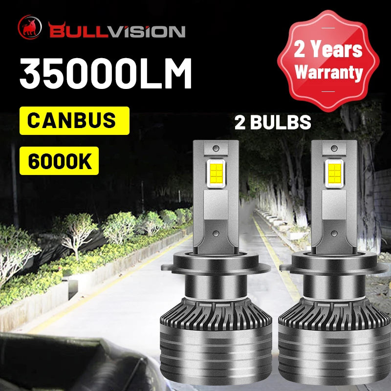 Bullvision H4 LED Headlights 35000LM High Beam Low Beam Canbus Error F
