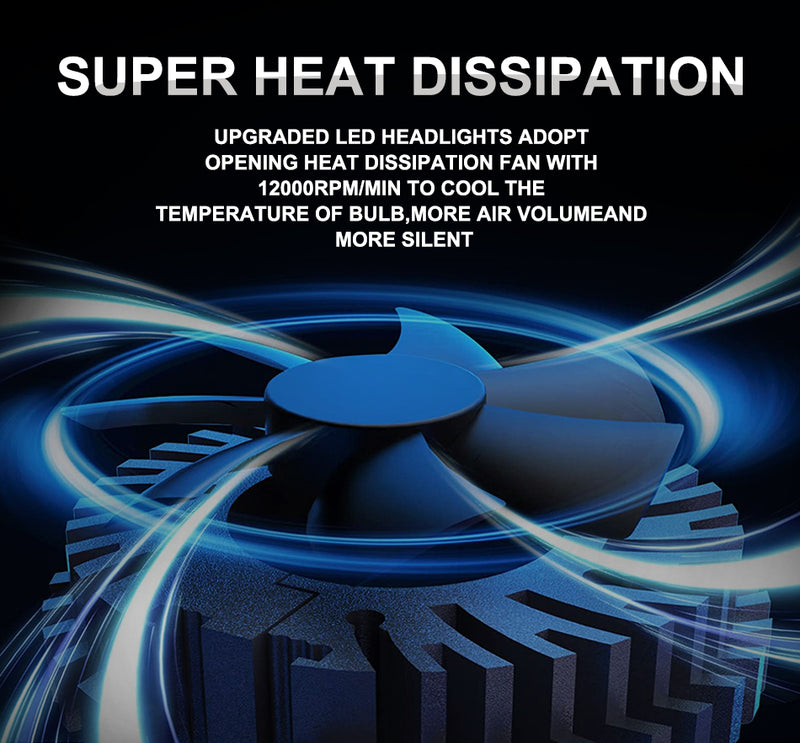 Bullvision H11 LED K4C K4S 50000LM LED H7 Car Headlight H11 H1 H8 H9 9012 HIR2 9005 9006 HB3 HB4 150W 6000K White PTF Low Beam