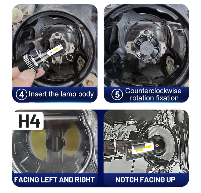H8 LED Headlamp 20000LM 4300K 6500K 8000K CSP Chip H4 H11 H7 H1 9005 9006 HB3 HB4 Ice Bulb STG Low Beam 120W High Power For Lens