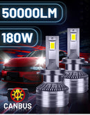 H7 LED Headlights 50000LM H4 H7 H1 H11 9012 HIR2 9005 9006 HB3 HB4 180W 6000K 3570 CSP Chips High Low Beam Canbus No Error Turbo