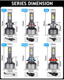 H7 LED Headlights 50000LM H4 H7 H1 H11 9012 HIR2 9005 9006 HB3 HB4 180W 6000K 3570 CSP Chips High Low Beam Canbus No Error Turbo
