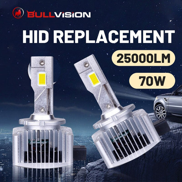 D3S D1S LED Canbus Car Headlight Bulbs 6000K White D2S D4S D5S D8S D1R D2R D3R D4R Turbo LED CSP 70W HID Retrofit Kit Plug&Play White Body Turbo Fan