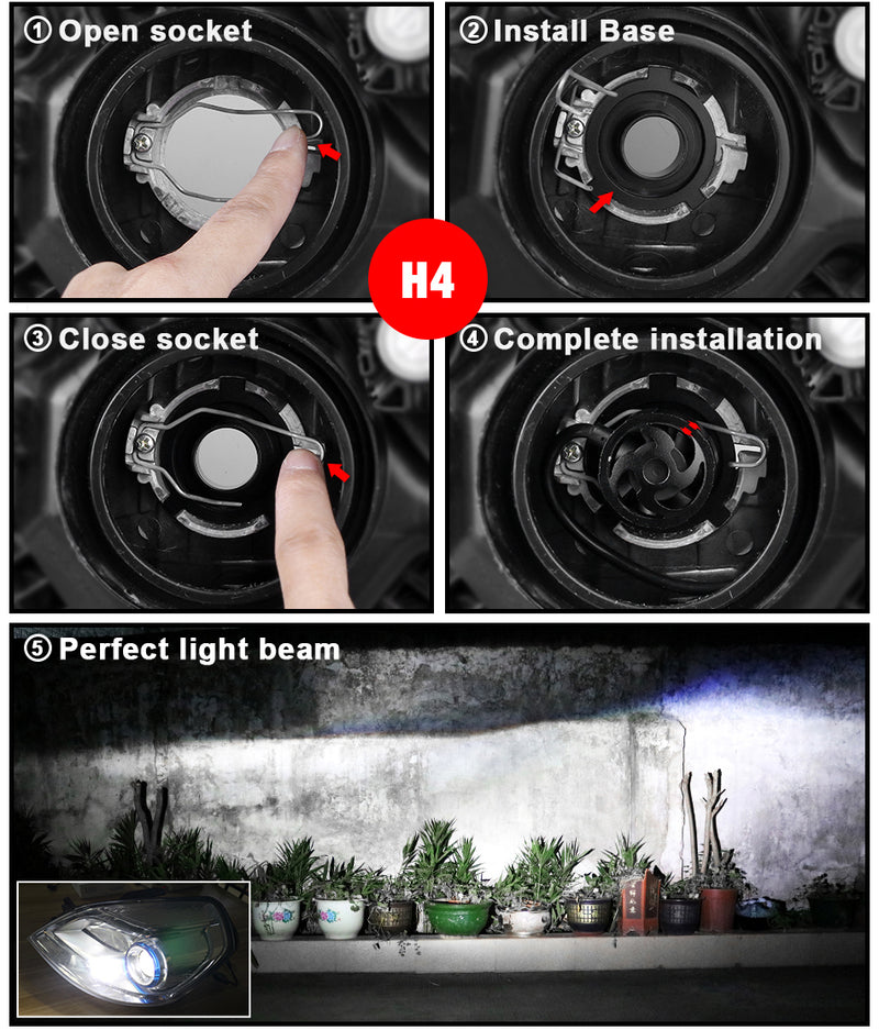H4 LED Mini Lens H7 Mini Lens Bi-LED Projector H11/H8/H9 9005 HB3 9006 HB4 Car Headlights Turbo LED Bulbs