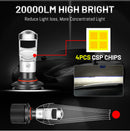 Bullvision H7 LED Headlight 20000LM Bi-LED Projector Lens LED H4 H11 H8 H9 9005 9006 HB3 HB4 6000K CSP Hi/Lo Beam Lens Headlamp