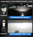 Bullvision H7 LED Headlight 20000LM Bi-LED Projector Lens LED H4 H11 H8 H9 9005 9006 HB3 HB4 6000K CSP Hi/Lo Beam Lens Headlamp