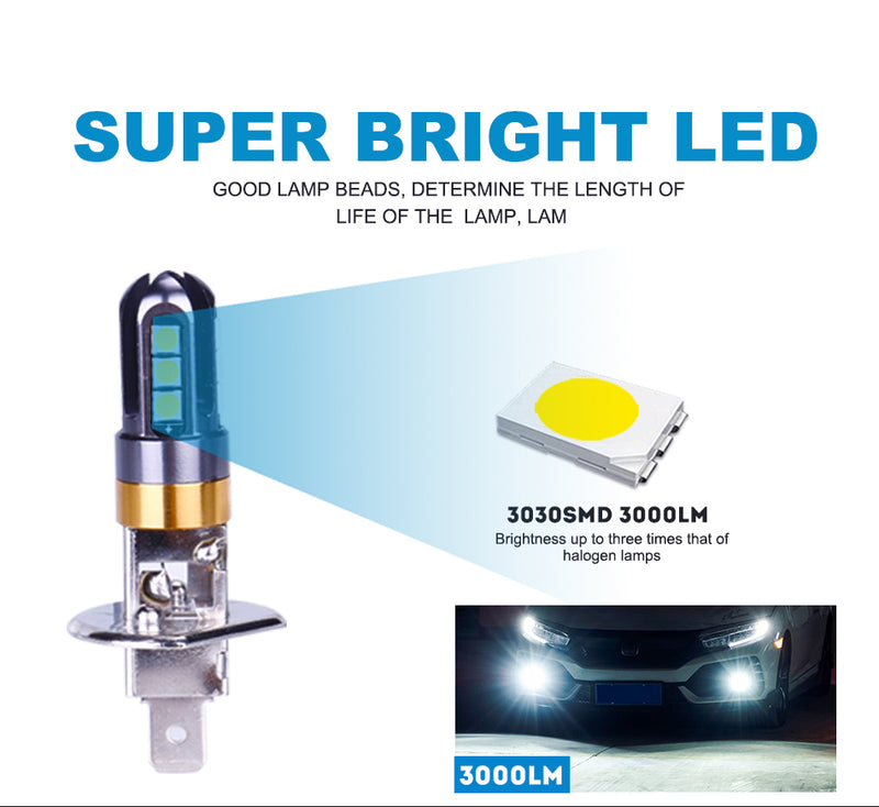 881 Fog Lights LED Signal Lights 3030 SMD Chips H1 H3 881 880 H27 Indoor Reading Lamps 6000K White License Plate Lights 12V 24V