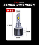 H15 LED Car Headlight Bulbs 20000LM 6000K White 3570 CSP Chips Canbus No Error H15 LED Auto Head Lamps High Bright 90W 12V 24V