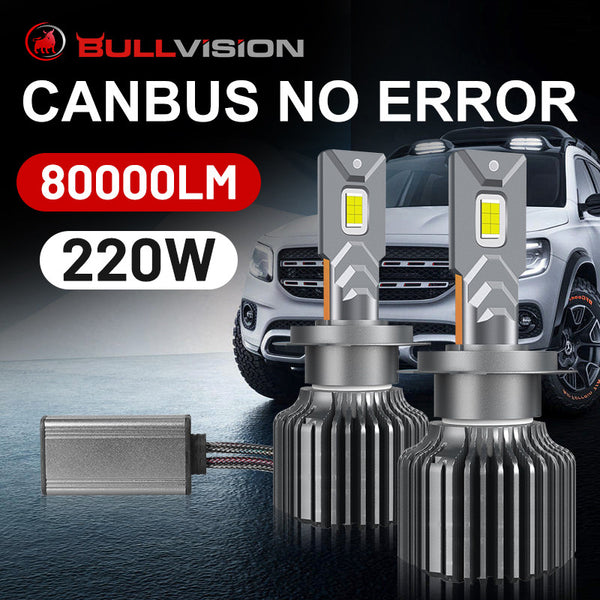 H7 LED Canbus 80000LM H4 H11 220W Turbo Car Headlight Bulbs H1 HB3 HB4 HIR2 H8 9005 9006 9012 Fog Light Lamps 6000K 4300K Diode