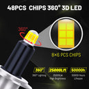H7 LED Headlight 25000LM 6000K 360 Degree 48pcs CSP Chip LED 9012 HIR2 H1 H11 H8 H9 9005 9006 HB3 HB4 100W STG Low Beam For Lens