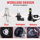 H4 LED Car Headlight 25000LM 6000K LED H7 H11 HIR2 H4 H8 H9 9005 9006 9012 HIR2 HB3 HB4 6000K High Beam Low Beam Mini Fog Light Fanless No Fan 12V 24V