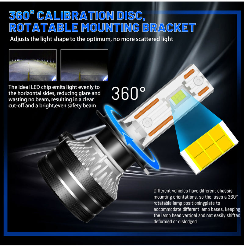 H7 LED Canbus Car Headlight 60000LM 180W H4 H11 H1 H8 H9 9005 HB3 9006 HB4 9012 HIR2 3570 CSP Chips High Low Beam Auto Diode 12V