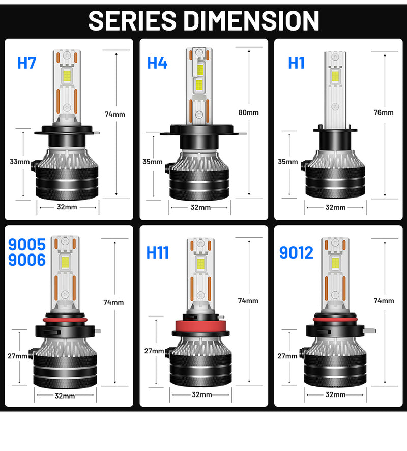 H7 LED Canbus Car Headlight 60000LM 180W H4 H11 H1 H8 H9 9005 HB3 9006 HB4 9012 HIR2 3570 CSP Chips High Low Beam Auto Diode 12V
