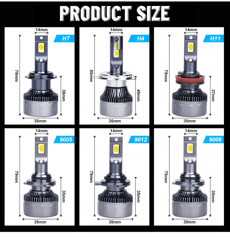 Bullvision K5C 4300K 120W H7 H4 Led CANBUS Headlight Bulb For Car H11 HB3 9005 HB4 9006 9012 Hir2 Led 6000K 60000LM Car LED Lamp