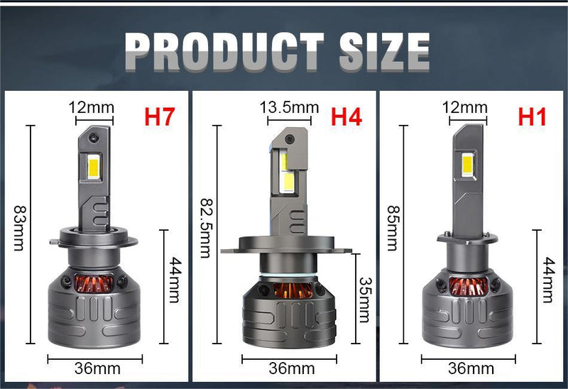 H4 LED Headlight K5C LED H7 60000LM H11 9012 HIR2 4300K 6000K H1 H8 9005 9006 HB3 HB4 200W 5570 CSP No Blind Hi/Lo Beam Copper Tube