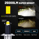 H7 LED Headlight 25000LM 6000K 360 Degree 48pcs CSP Chip LED 9012 HIR2 H1 H11 H8 H9 9005 9006 HB3 HB4 100W STG Low Beam For Lens