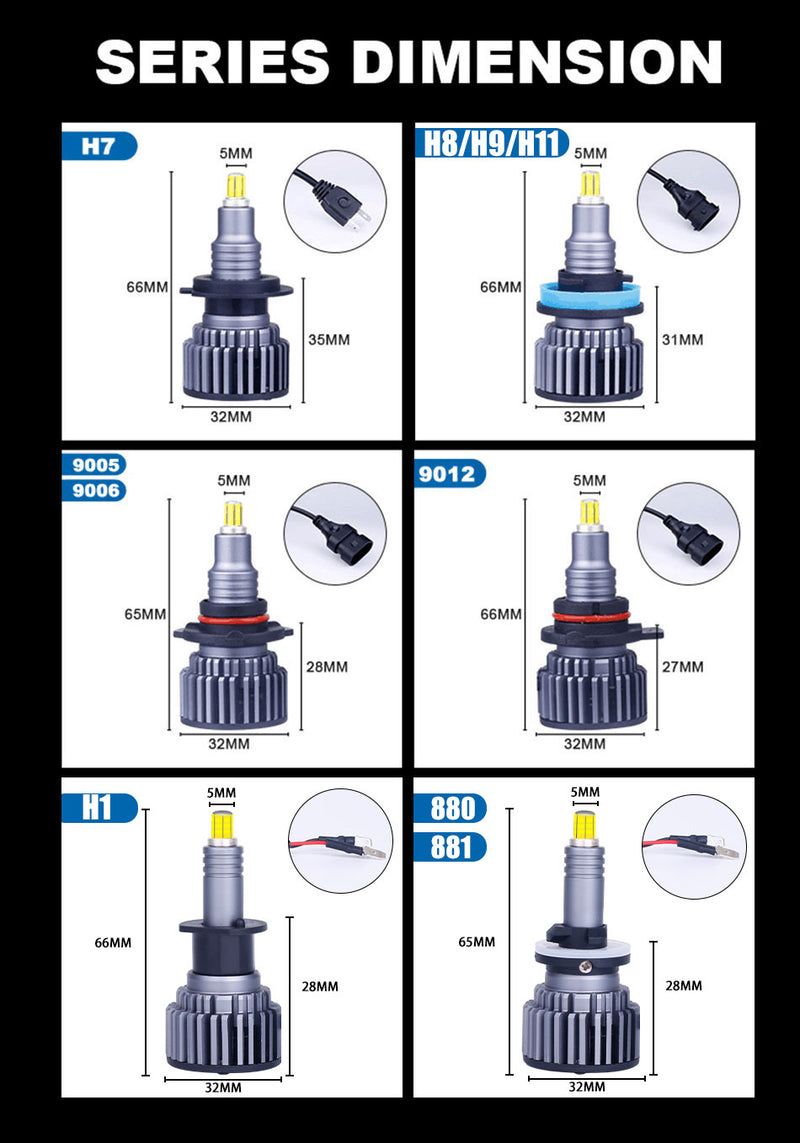 H7 Led Bulb 360 For Projector Lens Perfect Spot Light H1 H8 H9 H11 Fog Lights 9006 Hb4 9005 Hb3 9012 Hir2 Led H27 880/881 360 20000LM 60W 3D Auto Lamps Super Mini No Ballast Turbo Fan