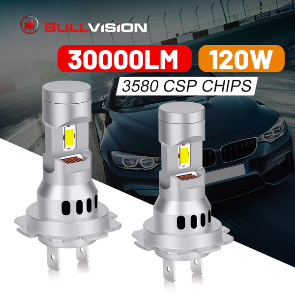 H7 LED 120W Headlight 30000LM 3580 CSP Chips High Bright Car Lights H7 Adapter L02 L05 L06 Universal High Low Beam 12V 24V Truck